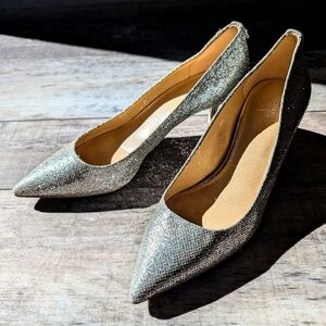 Michael Kors silver sparkle heels A1-1022